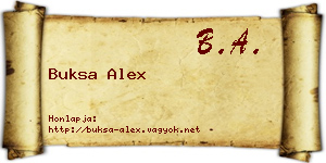 Buksa Alex névjegykártya