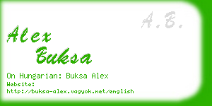 alex buksa business card